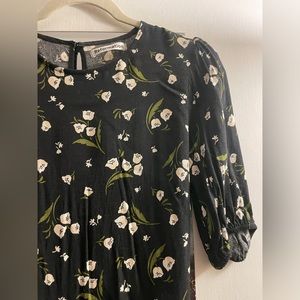 Reformation Black Floral Mini Dress